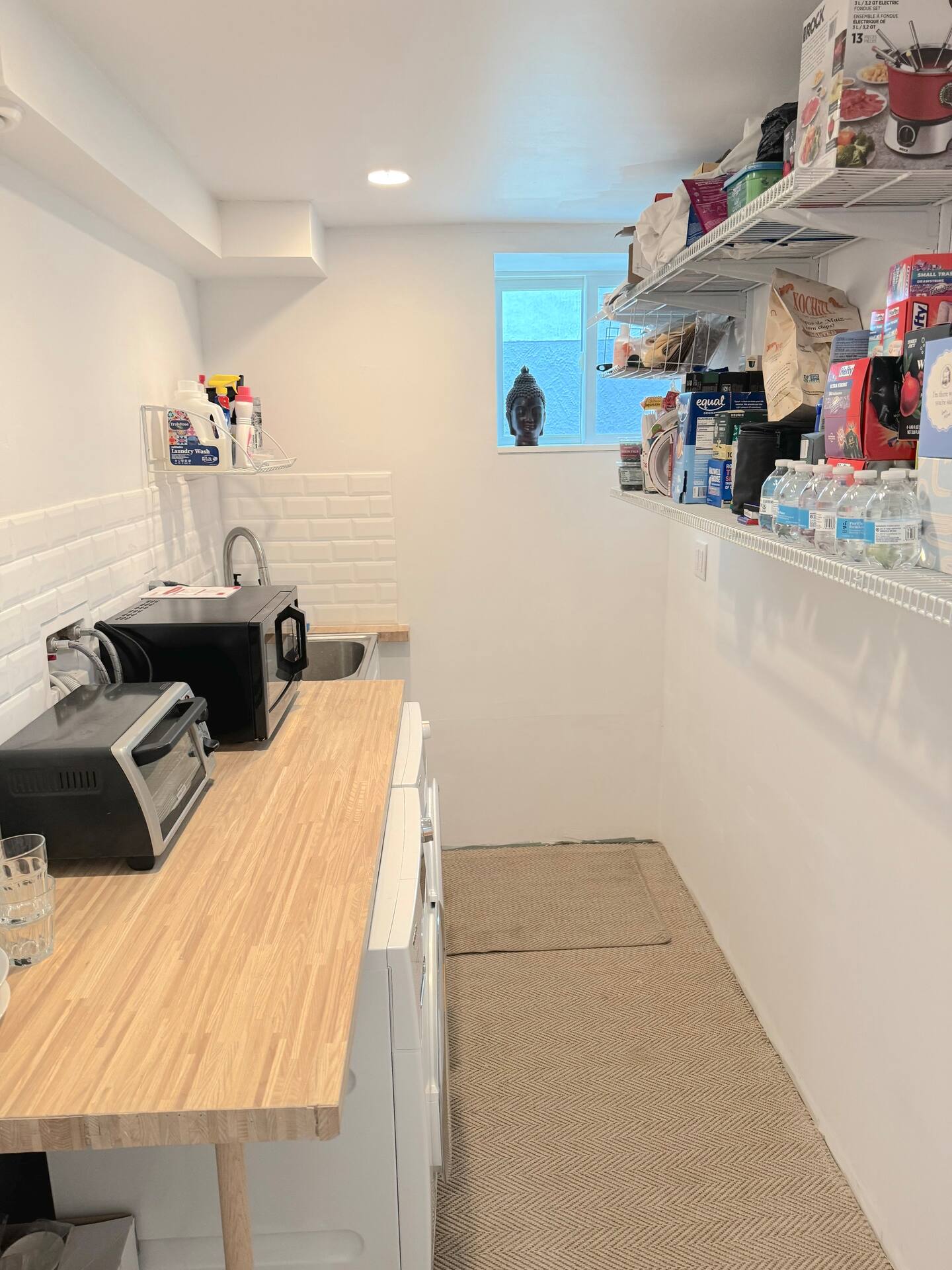 Kitchenette with wood counters